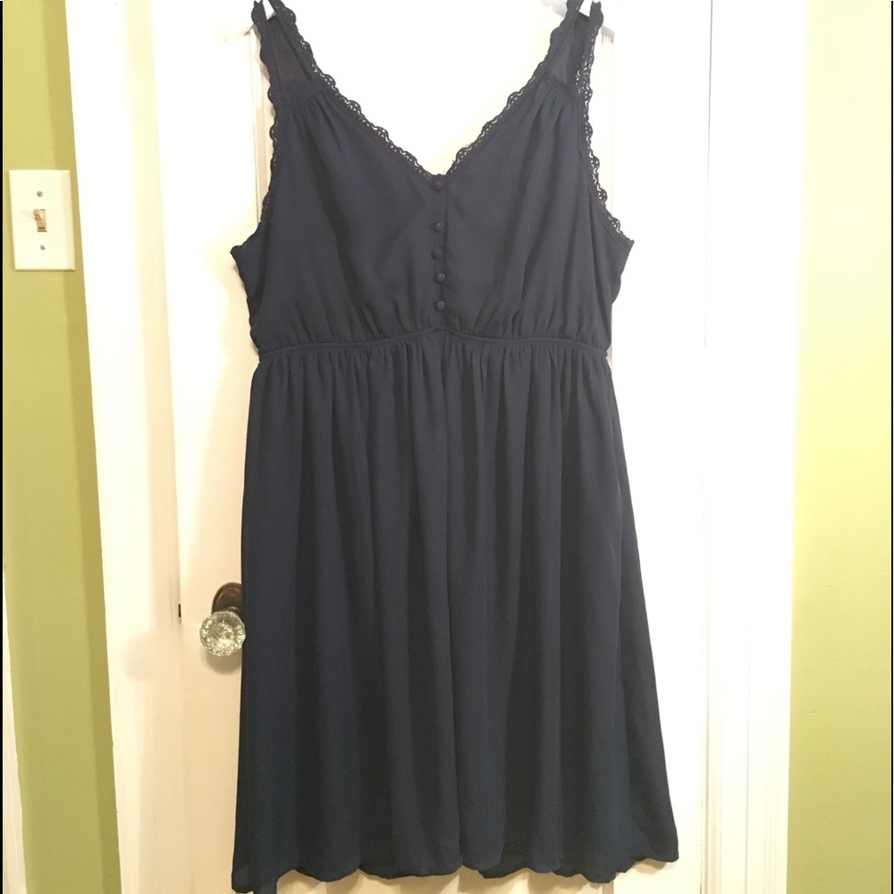 Torrid Navy Button front tank dress